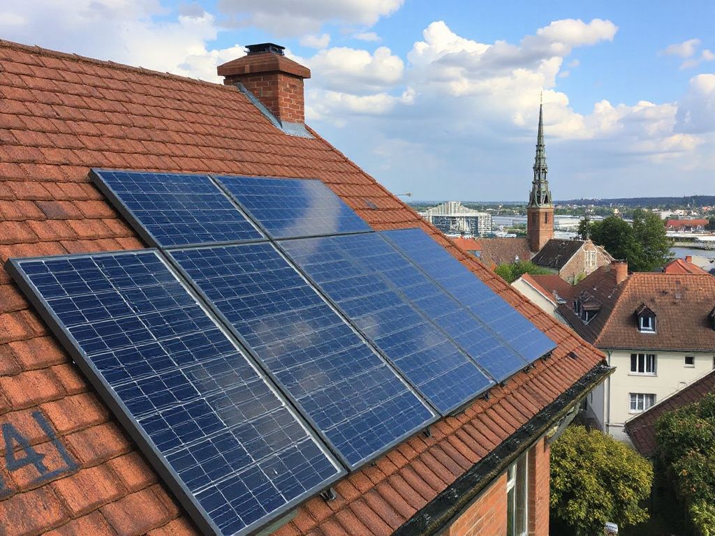 Solaranlage auf einem Hausdach in Deutschland