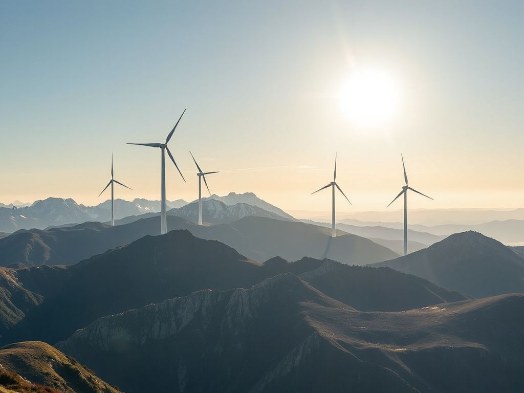 Windkraftanlagen auf einer Alm in Tirol