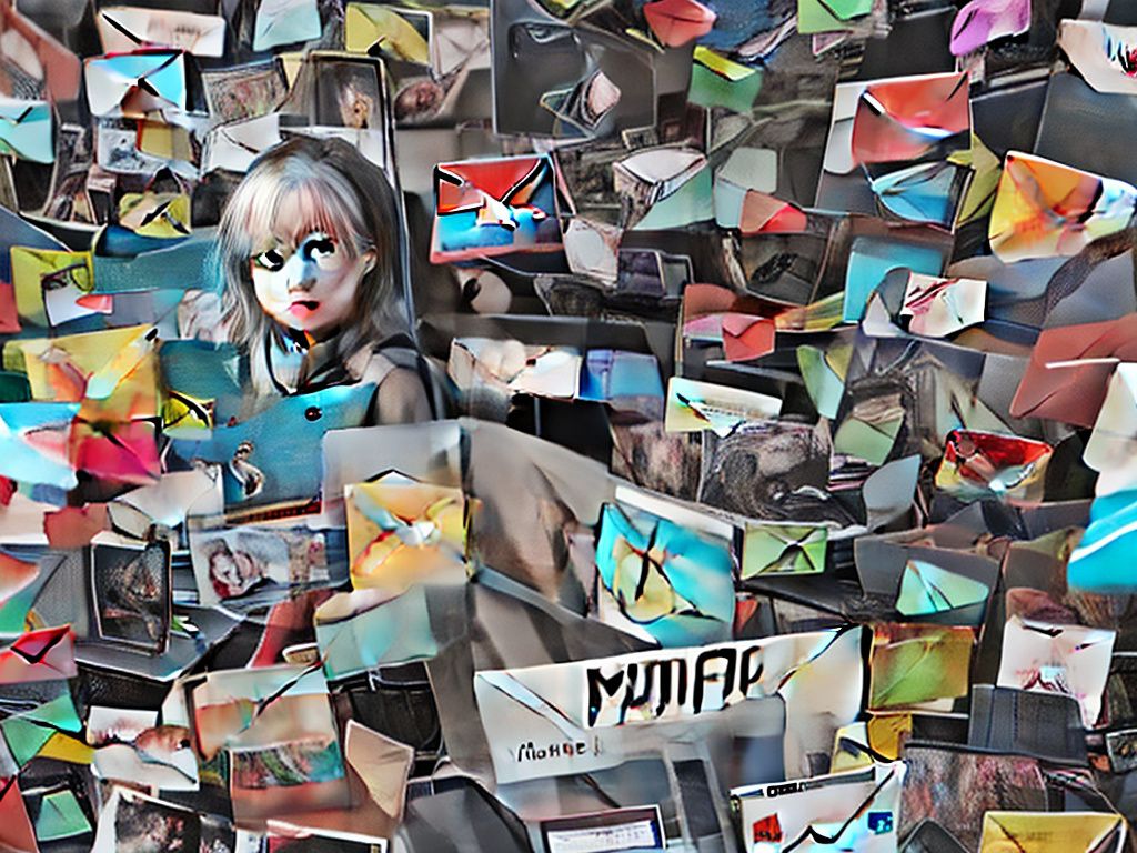 Eine Person, die auf einen Computer schaut, während eine E-Mail auf dem Bildschirm erscheint