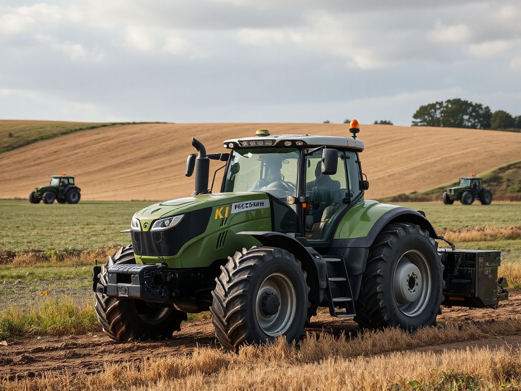 KI-gesteuerter Traktor auf einem Feld